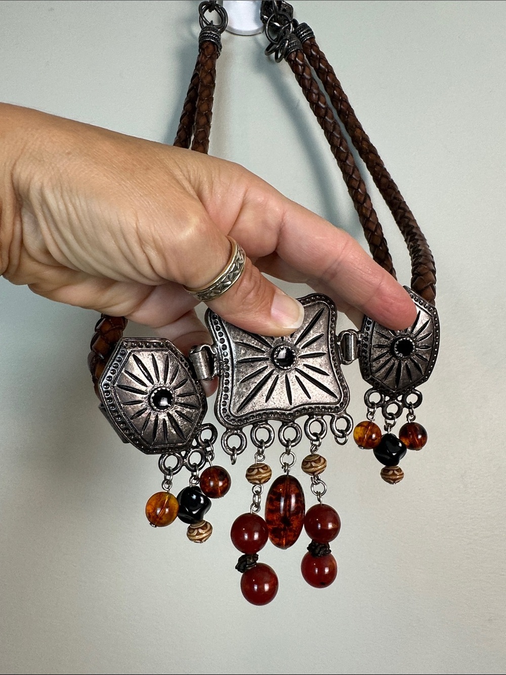 Vintage Boho Braided Beaded Belt